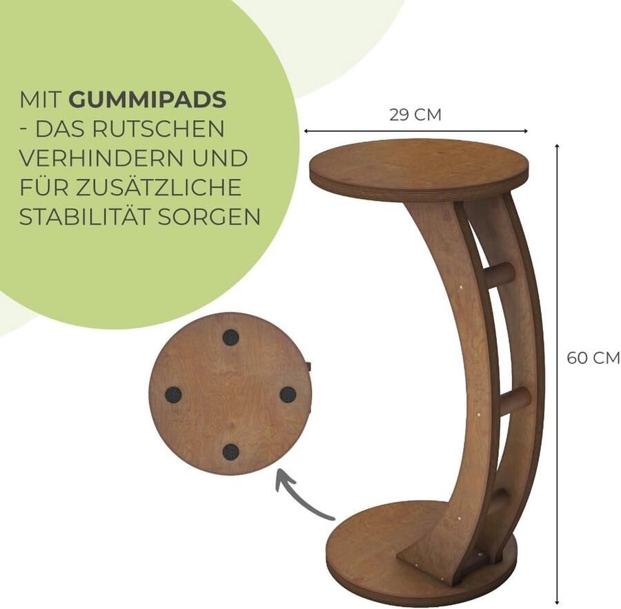 Houten ronde bijzettafel C-vormige salontafel voor woonkamer Multifunctionele tafel