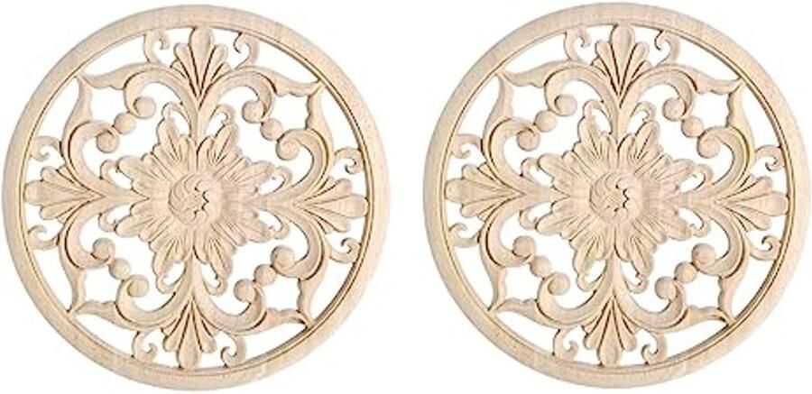 Houten Ronde Gesneden Onlays voor Meubeldecoratie