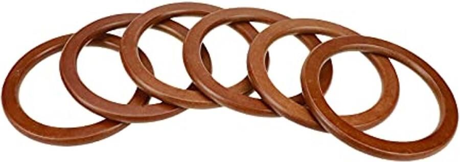 Houten ronde handgrepen voor handgemaakte tassen 6 stuks lichtbruin