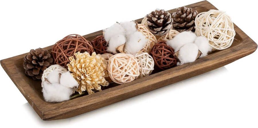 Houten schaal decoratie houten dienblad decoratieve schaal: dienblad rechthoekig sleutelschaal hout langwerpig sleutel schaal langwerpig kaarsen lange tafel decoratief dienblad langwerpig 36