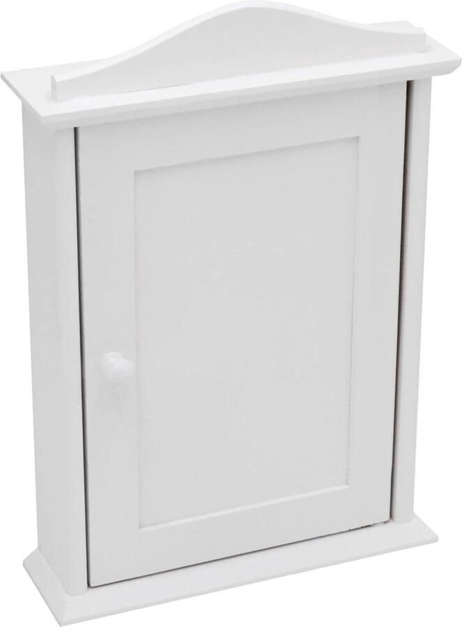 Houten sleutelkast met klokken wandkast sleutelrek sleutelhouder wit