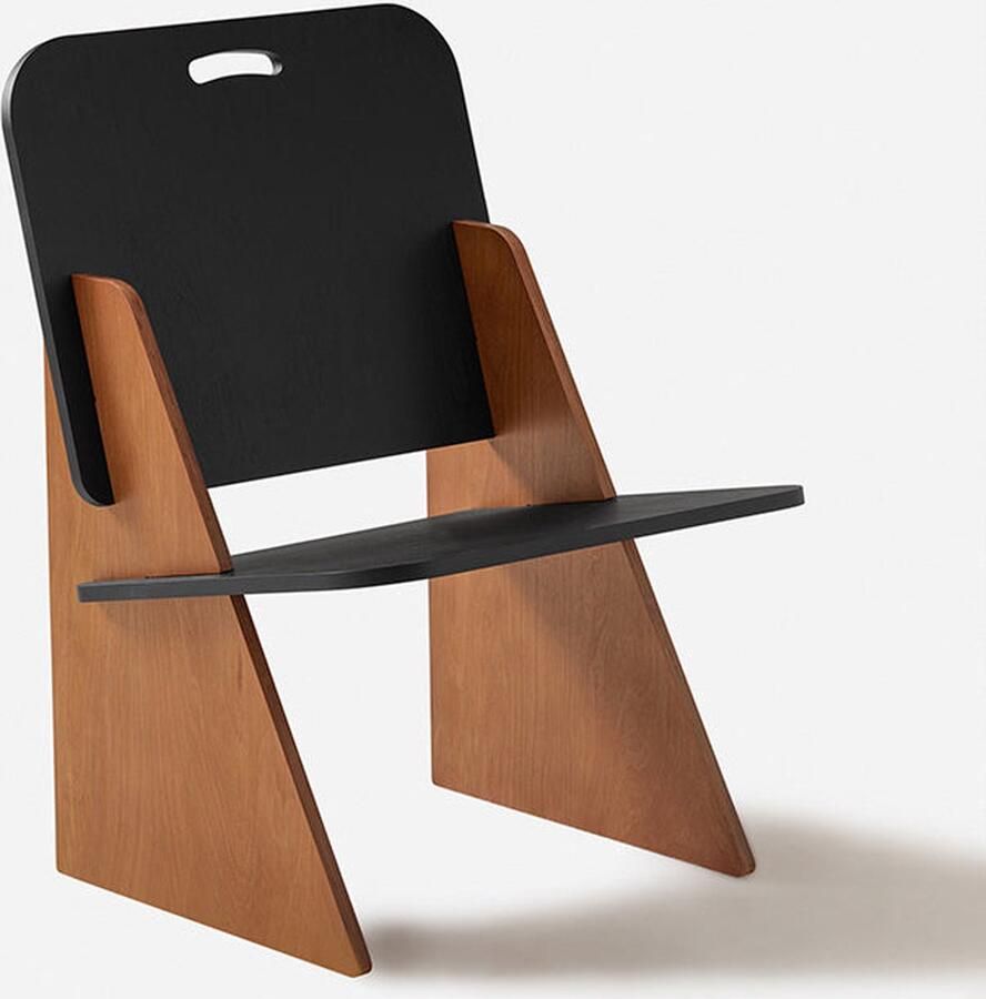 Rootz Living Rootz Houten Stoel Keukenstoel Kinderstoel Penverbindingen voor eenvoudige montage Krasbestendige vloerbeschermers Stijlvol zwartbruin ontwerp 53 cm x 78 cm x 56 cm