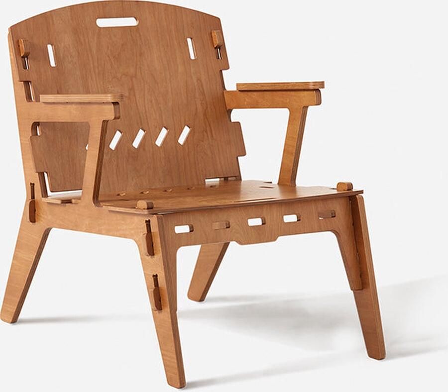 Rootz Living Rootz Houten Stoel Keukenstoel Kinderstoel Tenon Joint Assembly Krasbestendige vloerbeschermers Milieuvriendelijk ontwerp 55 cm x 70 cm x 72 cm