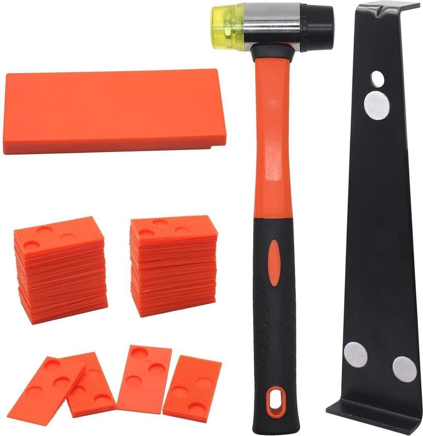 Houten Vloeren Installatiekit Laminaat 43pcs met 40 Spacers Tapping Block Pull Bar Double Headed Mallet W370003