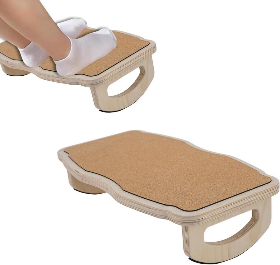 Houten voetensteun en voetenbank voor bureau antislip voetsteun met kantelfunctie