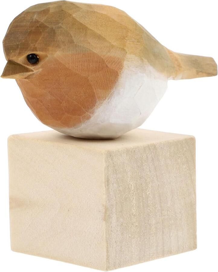 Houten Vogel Figuur Miniatuur Kunst Desk Ornament Blauw Hout