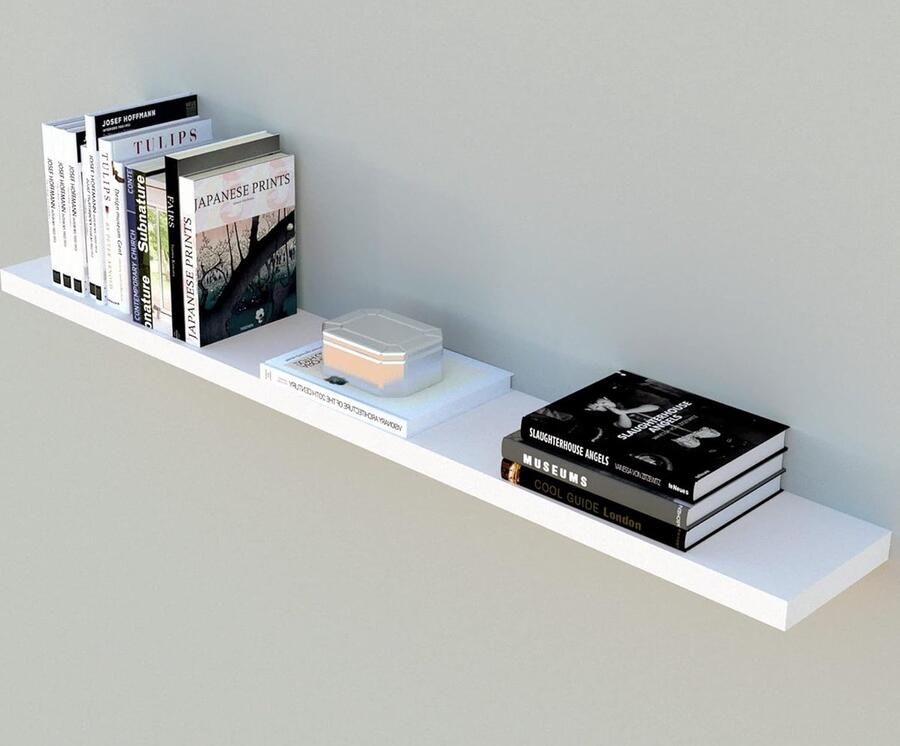 Houten Wandplank FSC Goedkeuringskwaliteit 1 stuk Wit Hout 100 x 15 x 2 5 cm