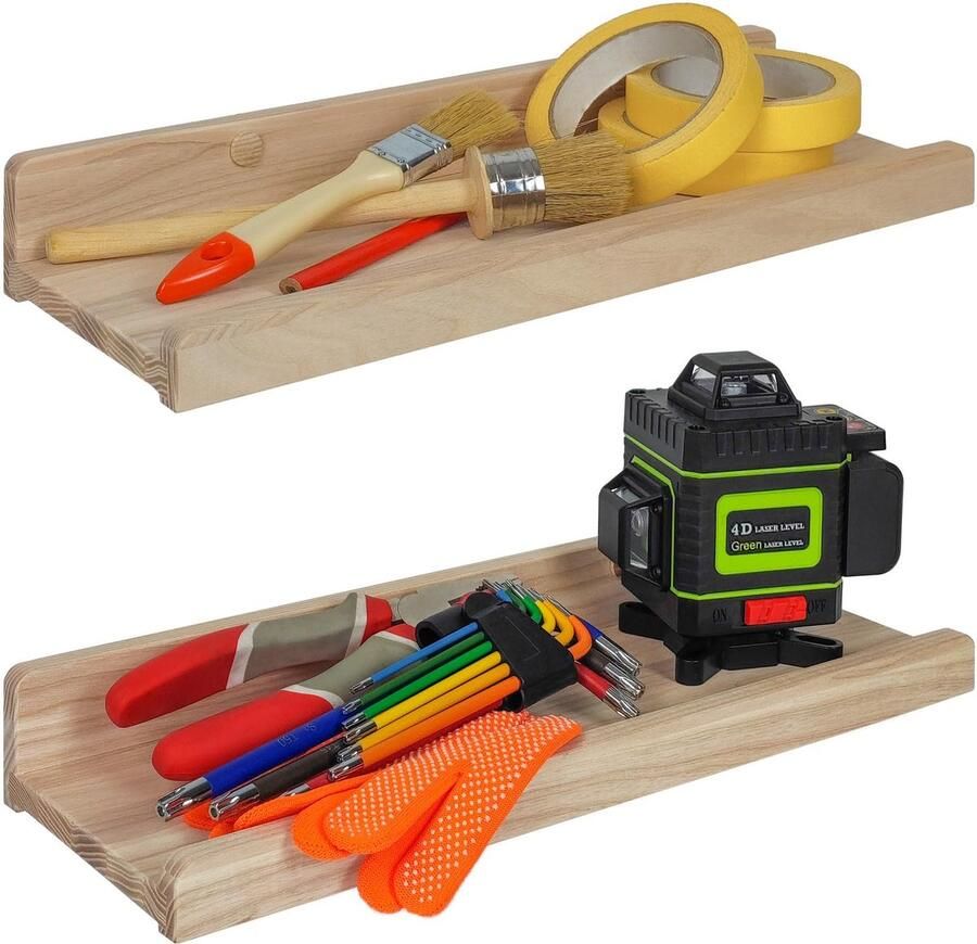 Houten wandplank met wigvorm 40 cm set van 2 houten wandplanken hangende plank wandplank moderne zwevende plank smalle schilderijlijst voor badkamer woonkamer keuken slaapkamer (zelfbouw onafgewerkt)
