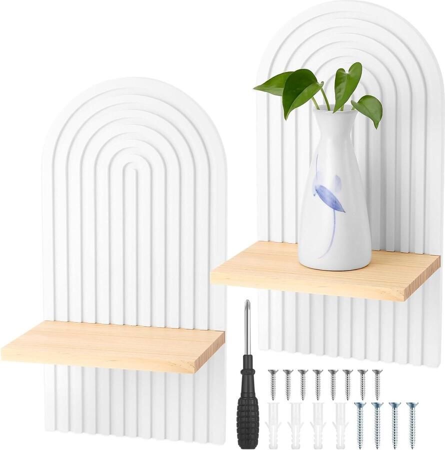 Houten wandplanken gebogen wanddecoratie gepersonaliseerd moderne houten decoratie woonkamer slaapkamer kinderkamer keuken wit