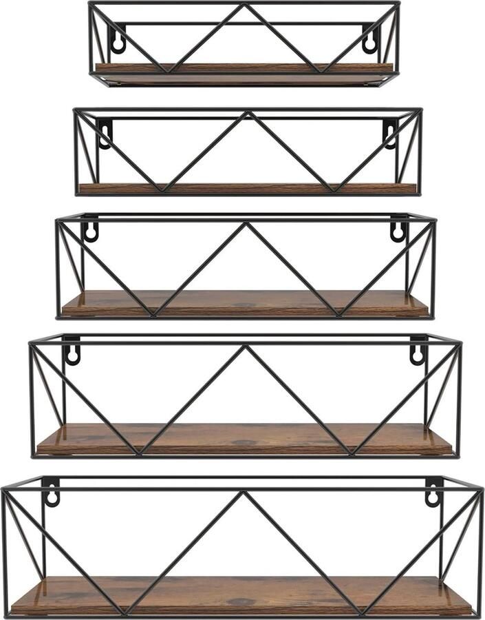 Houten Wandplanken Set Rustiek Design Set van 5 Hout 60 cm