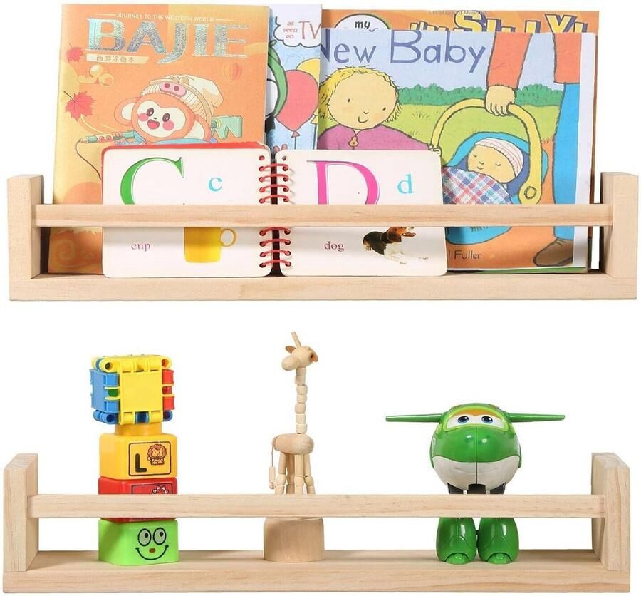 Luvetrex Houten Wandplanken Set voor Kinderkamer en Keuken Decoratie
