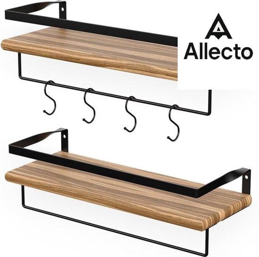 Houten Wandrek Keuken Badkamer Zwevend Rek Keukenrek Wandplanken voor Muren Planken Wandplank Industrieel Houten Rek 40 cm Breed