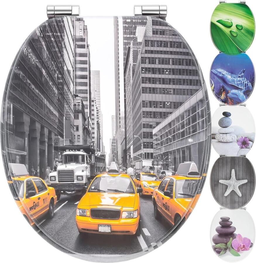 Houten WC-bril met Softclose Mechanisme en Leuke Motieven