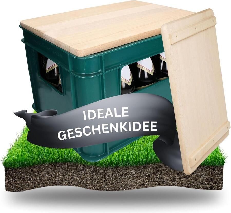 Houten Zitkussen Mobiele Kruk en Tafel 2-in-1 Natuurkleur Hout
