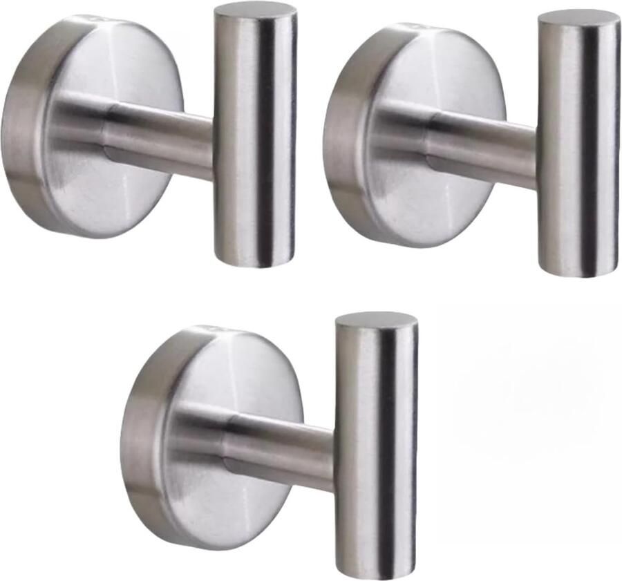 Hstwode Kapstokhaken 3 stuks moderne wandhaken zilver