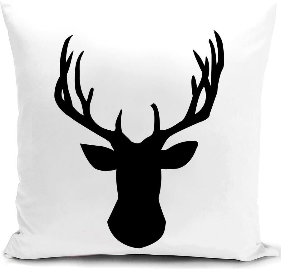 HUASHUZI kussenhoes 40 x 40 cm hertenkussen decoratie jacht jager cadeaus voor bankkussens kussenhoezen decoratief kussen Hert bankkussen kussenhoes Bank slaapkamer woonkamer decoratief kussen