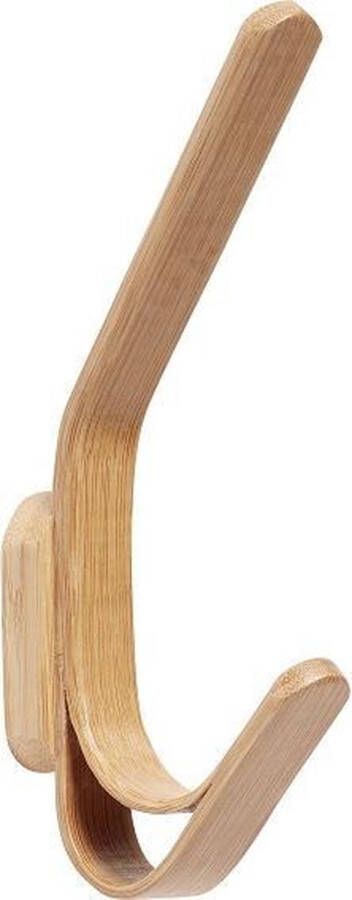 Hübsch HÜBSCH INTERIOR Kapstokhaak met 2 haakjes van bamboe 9x3xh18cm