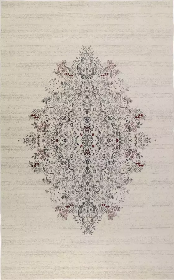 Hunnu Vloerkleed 200x300cm Wol Woonkamer Laagpolig Beige Vintage