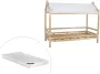 Hutbed 90 x 190 cm COCOA Bamboe Naturel en wit + Matras L 204 cm x H 171 cm x D 104 cm - Thumbnail 2