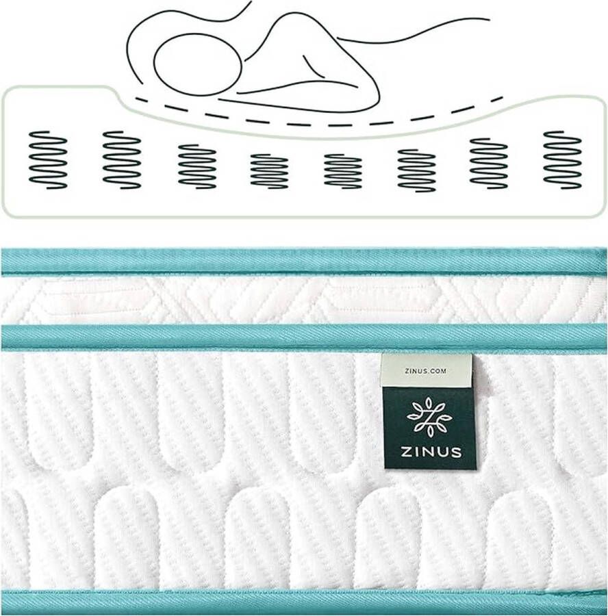 Hybride matras van traagschuim verenmatras met groene thee 90 x 200 cm hoogte 20 cm H3-H4 middelstevig rolmatras -gecertificeerd