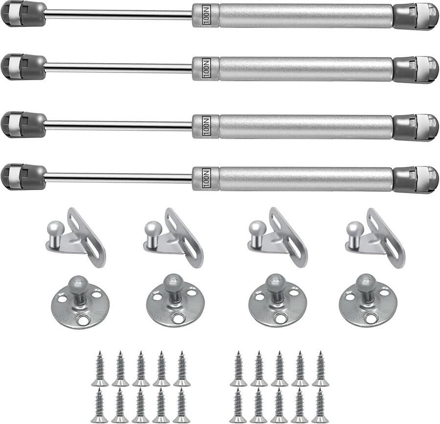 Hydraulische gasveer 100 N geschikt voor meubels 4 stuks metalen