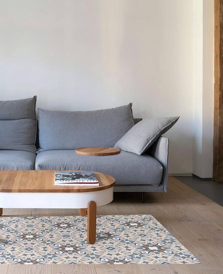 Hydraulische Oosterse Type Blauwe Keukenmat Antislip en Schimmeldodend 40x80 cm Vinyl