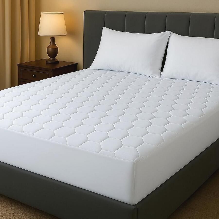 Hypoallergene Gewatteerde Matrasbeschermer voor Tweepersoonsbed Zacht en Elasticiteit met Diepe Zak