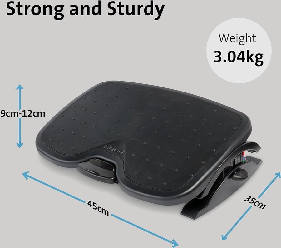 Verstelbare Ergonomische Voetensteun Verbetert de Houding En Biedt Orthopedische Verlichting Zwart