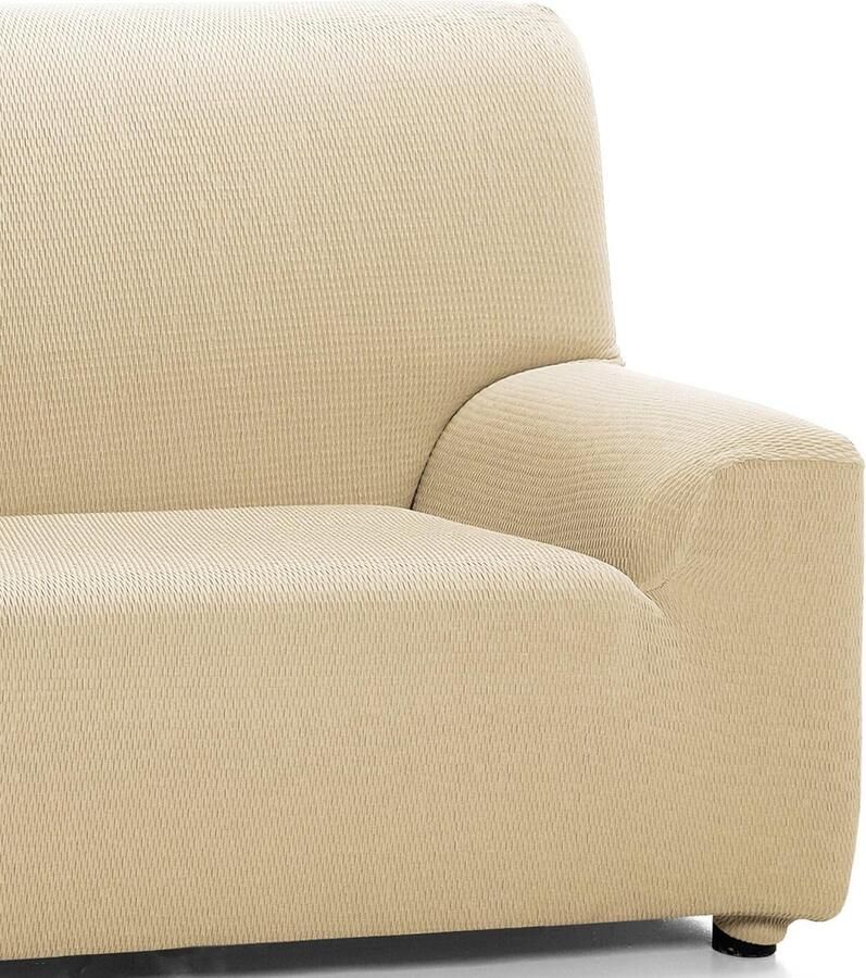 Elastische bankovertrek stof beige 1-zits (70 tot 110 cm)