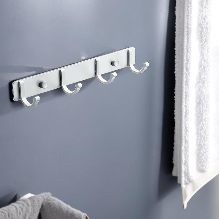 Wandgemonteerde kapstokken met haken hangende houder handdoekenrek 10 83 x 1 50 'modern wit hangend voor kleding ingang badkamer slaapkamer (4 haken wit)