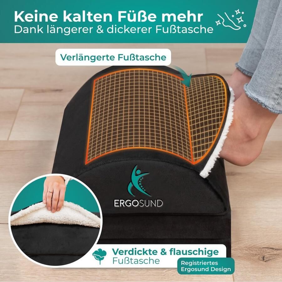Voetsteun bureau met nieuwe pluizige voetenzak 3-voudig in hoogte verstelbaar antislip ergonomische voetensteun bureau thuiskantoor accessoires voetenbank voetensteun voetenbank