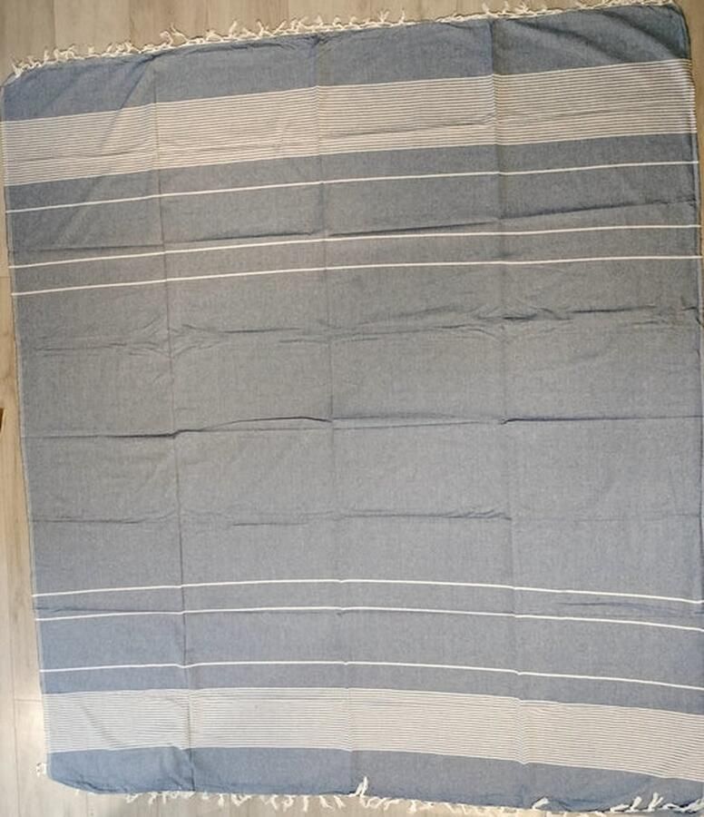 Ibiza Hamam doek Strandlaken – Bed & Bank sprei – Schaduwdoek Muur decoratie Tafel laken Picknickkleed 240 x 210 cm – Katoen XXL Laken Doek Effen Donker Oranje met franjes