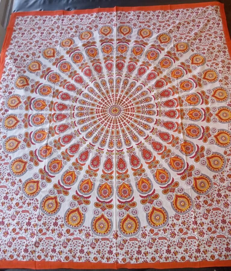IbizaVibes doek laken Strandlaken bedovertrek schaduwdoek muur decoratie tafellaken picknickkleed tafel kleed bankkleed mandala wit zilver 240 x 210 cm hydrofiel katoen wasbaar in machine XXL laken XXL Doek - Foto 2