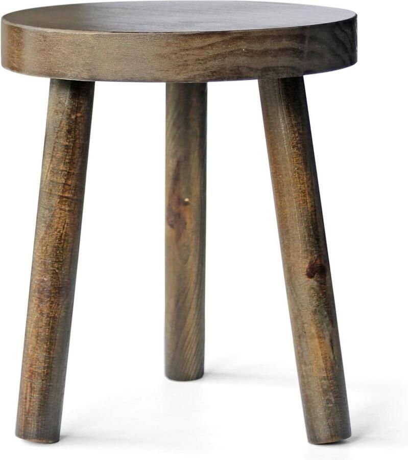 Ideale houten kruk voor plantenstandaard perfecte bijzettafel voor woonkamer binnenplanten klein nachtkastje en badkamertafel minitafel (35 cm) Houten kruk - Foto 2