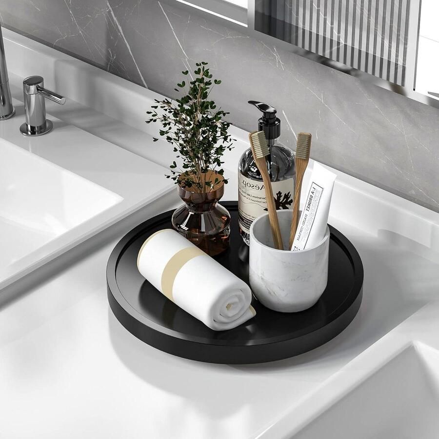 IJdelheid lade 255 cm Organisator voor parfum kaars bamboe aanrecht Badkamer salontafel decoratief zwart