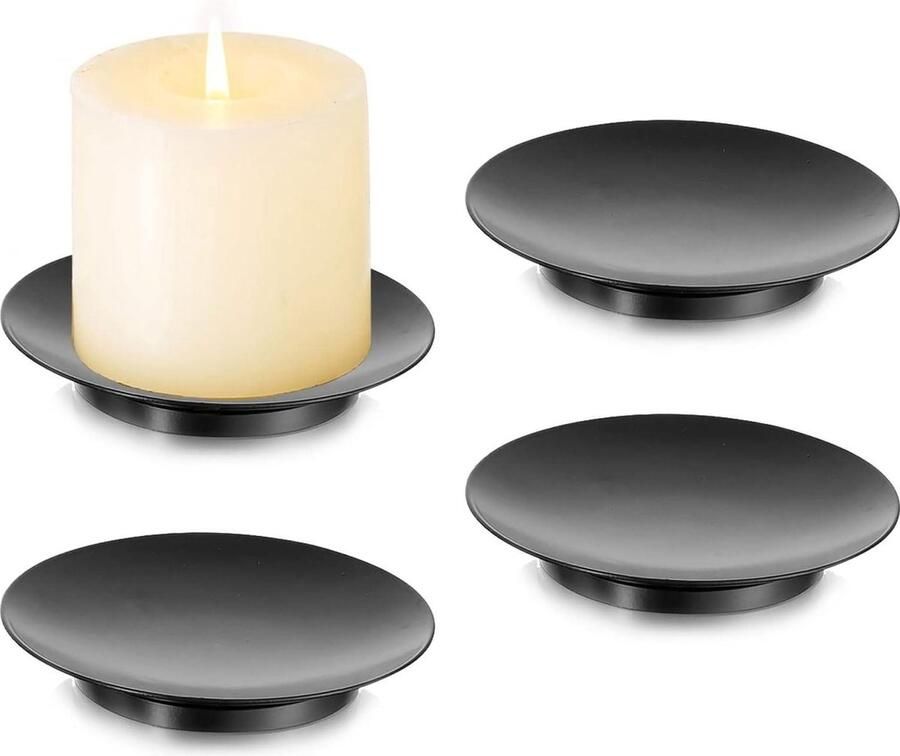 IJzeren plaat kandelaar zwarte kandelaars set van 4 kleine kaarsenbak metalen kandelaar voor salontafel decoratie bruiloft huisdecoratie