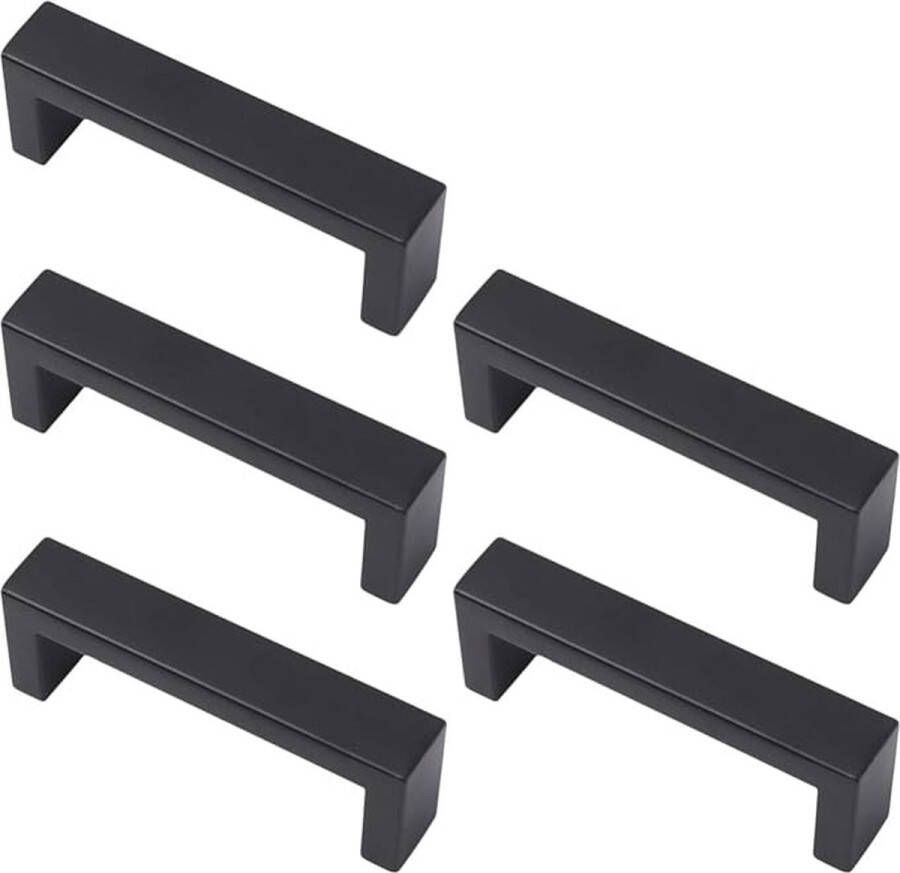 IMIKEYA 5 stuks zwarte meubelgreep roestvrij staal stanggreep 96 mm railgreep keukengreep kastgrepen ladegrepen deurgrepen