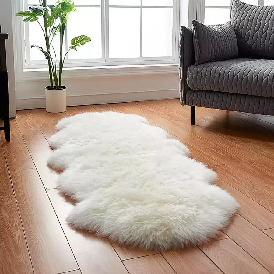 Imitatie schapenvacht langharig tapijt van imitatiebont wollige decoratievacht om op de grond te leggen voor bed of bank