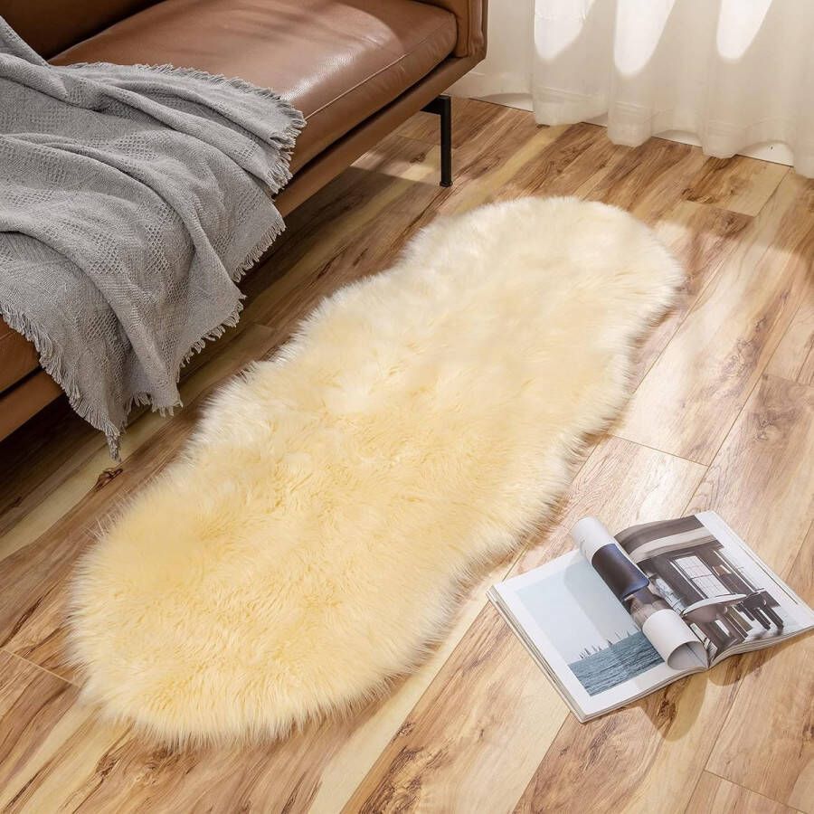 Imitatiebont Vloerkleed Pluizig Zacht Warm Modern Vloermat Bankmat Imitatiebont Deco Bont Onregelmatig Bedmat Wol Langharig Optiek Gezellig