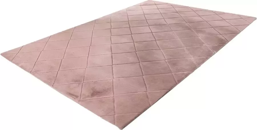 Impulse vloerkleed hoogpolig fluffy superzacht 3D effect tapijt kleed 120x170 poeder roze