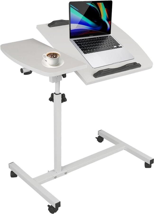 In hoogte verstelbaar bedtafel Onderhoudbedtafel met wieltjes Bijzettafel in C-vorm Ziekenhuistafels voor bed voor ziekenhuizen Ook als salontafel en computertafel te gebruiken - Foto 2