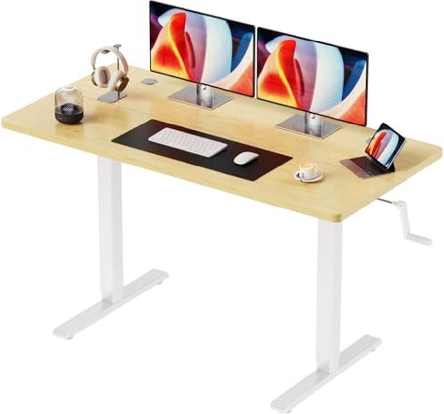 In hoogte verstelbaar bureau 110 x 60 cm Stijlvol en ergonomisch bureau voor kantoor