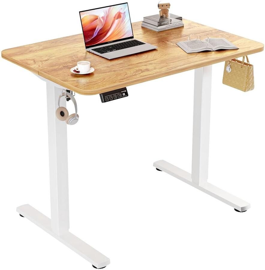 In hoogte verstelbaar bureau elektrisch 1 stuk zwart verstelbaar van 73 cm tot 118 cm