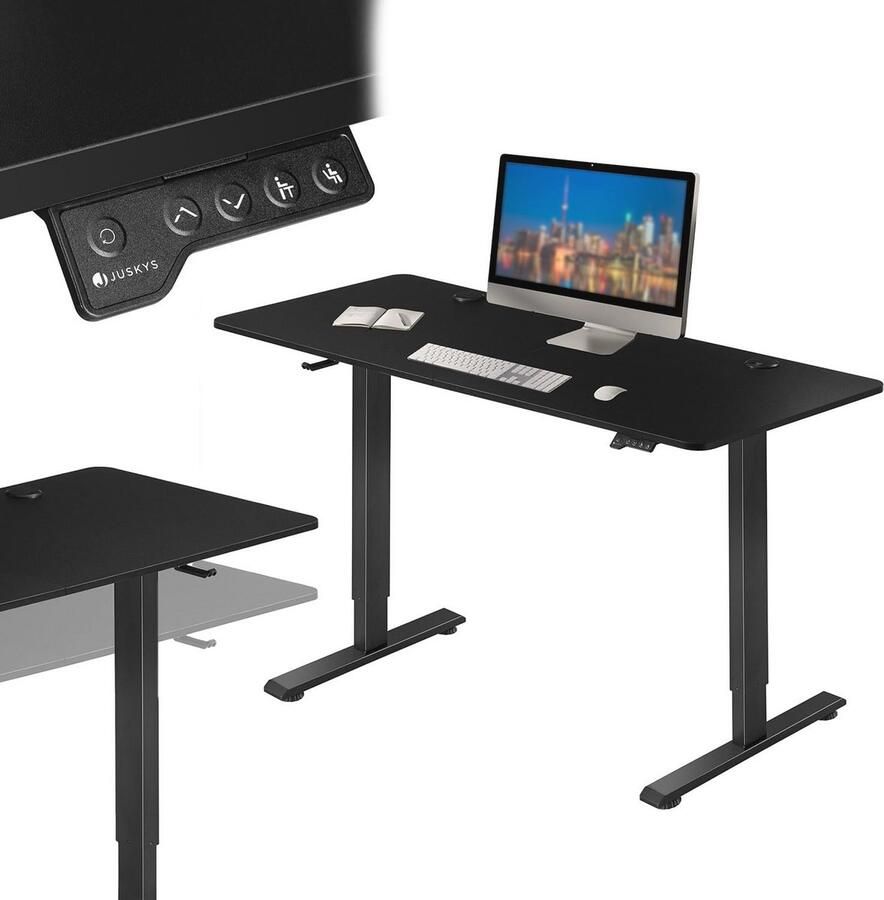 In hoogte verstelbaar bureau elektrisch verstelbaar bureau met geheugenfunctie zwart