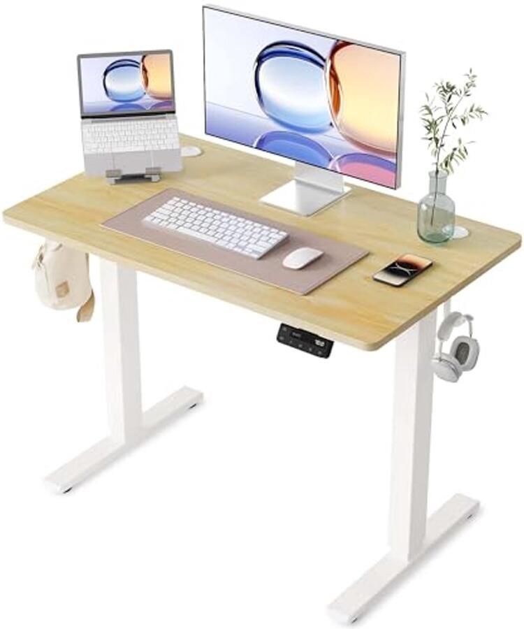 In hoogte verstelbaar bureau Elektrische tafel 100 x 60 cm met geheugenfunctie