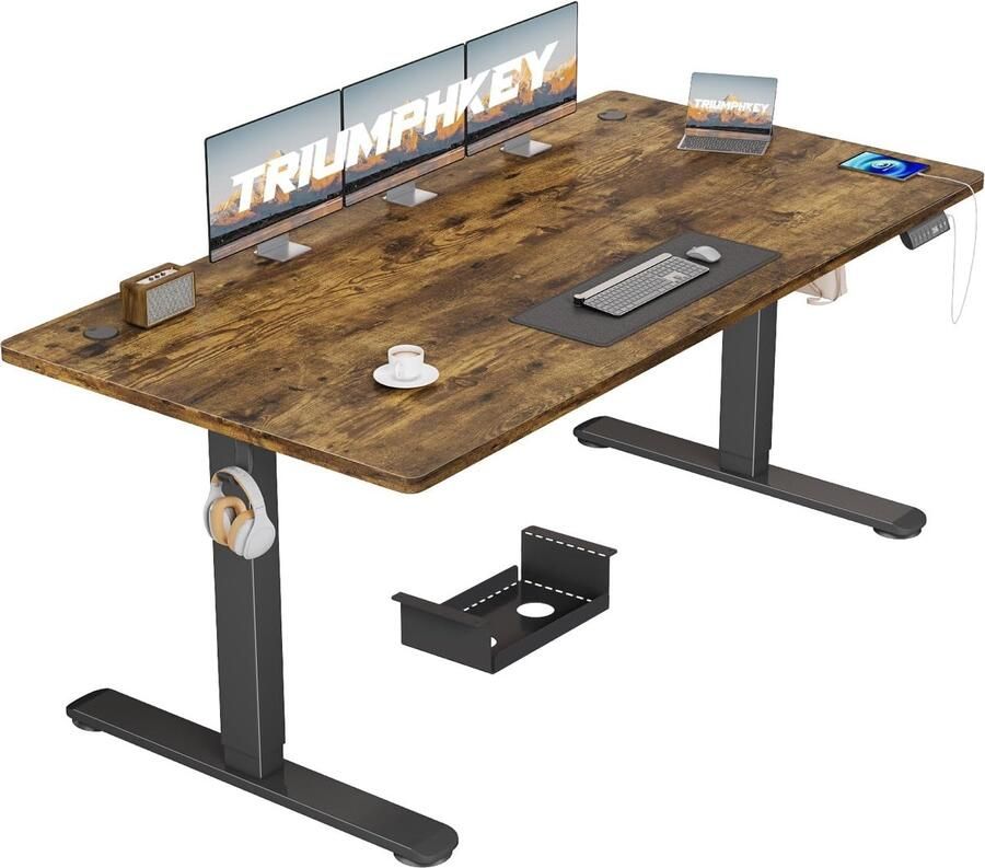 In Hoogte Verstelbaar Elektrisch Bureau met USB Oplaadpoort en Geheugencontrollers