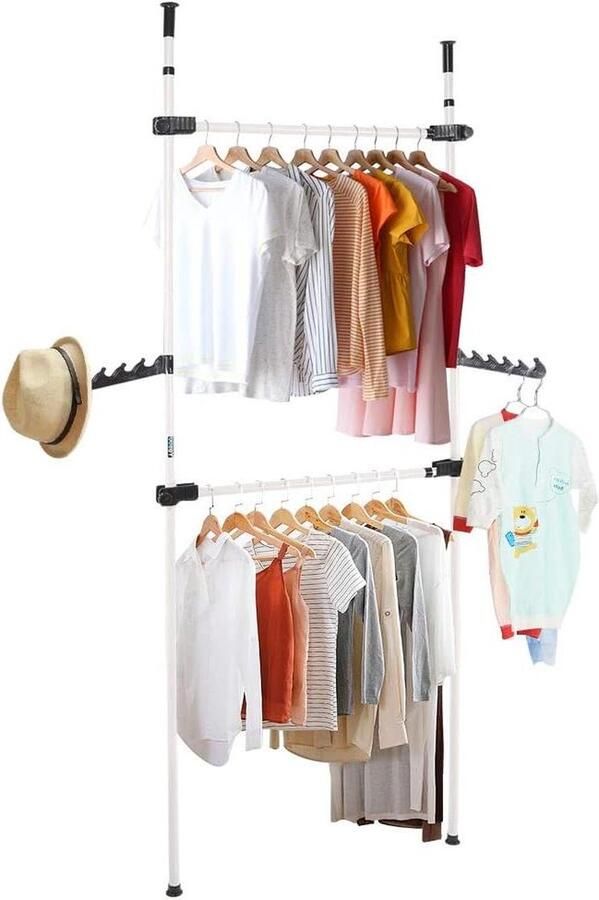 In hoogte verstelbaar kledingrek Kapstok voor de slaapkamer met uittrekbare kledingroede kledingrek