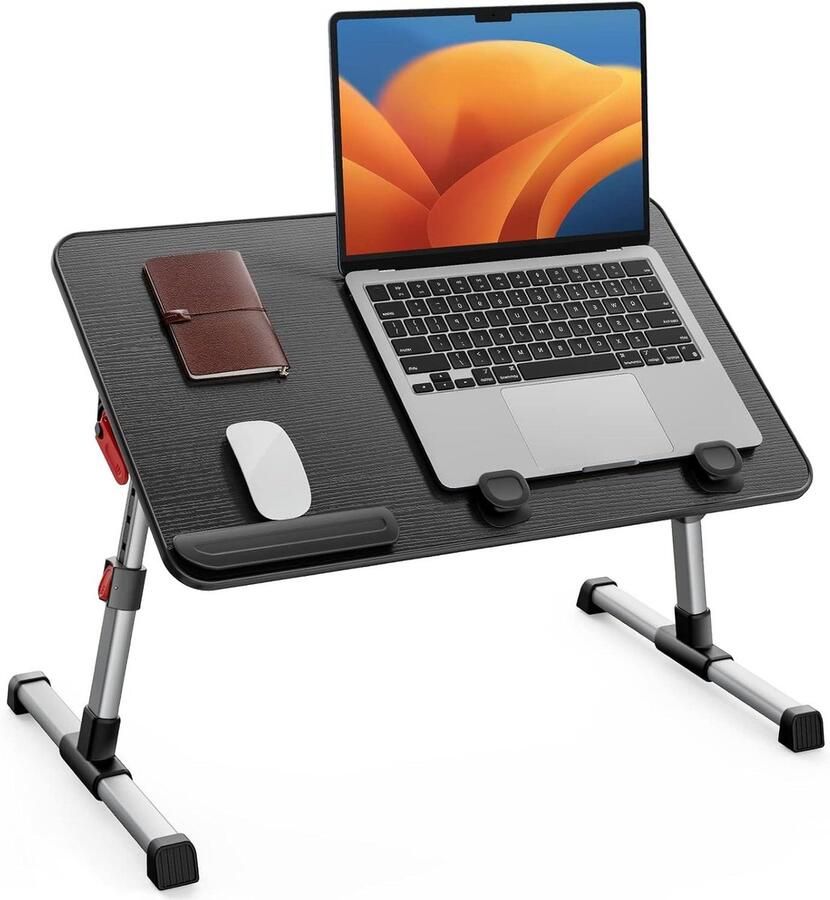 In hoogte verstelbare bedtafel met 4 instelbare hoeken inklapbare laptoptafel voor activiteiten geschikt voor laptops tot 17 inch (60 x 33 cm)