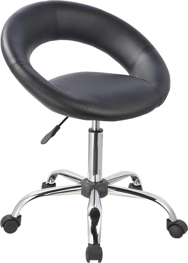 In hoogte verstelbare bureaustoel met wieltjes Ergonomische werkkruk voor kantoor en thuis