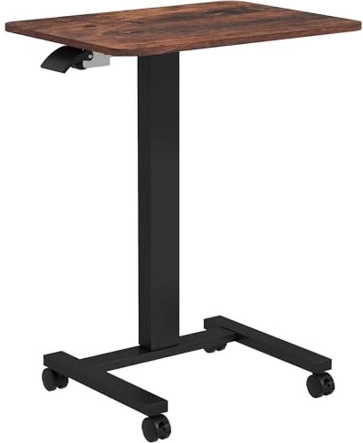 In hoogte verstelbare computertafel met wielen sta-zit bureau voor thuis of kantoor